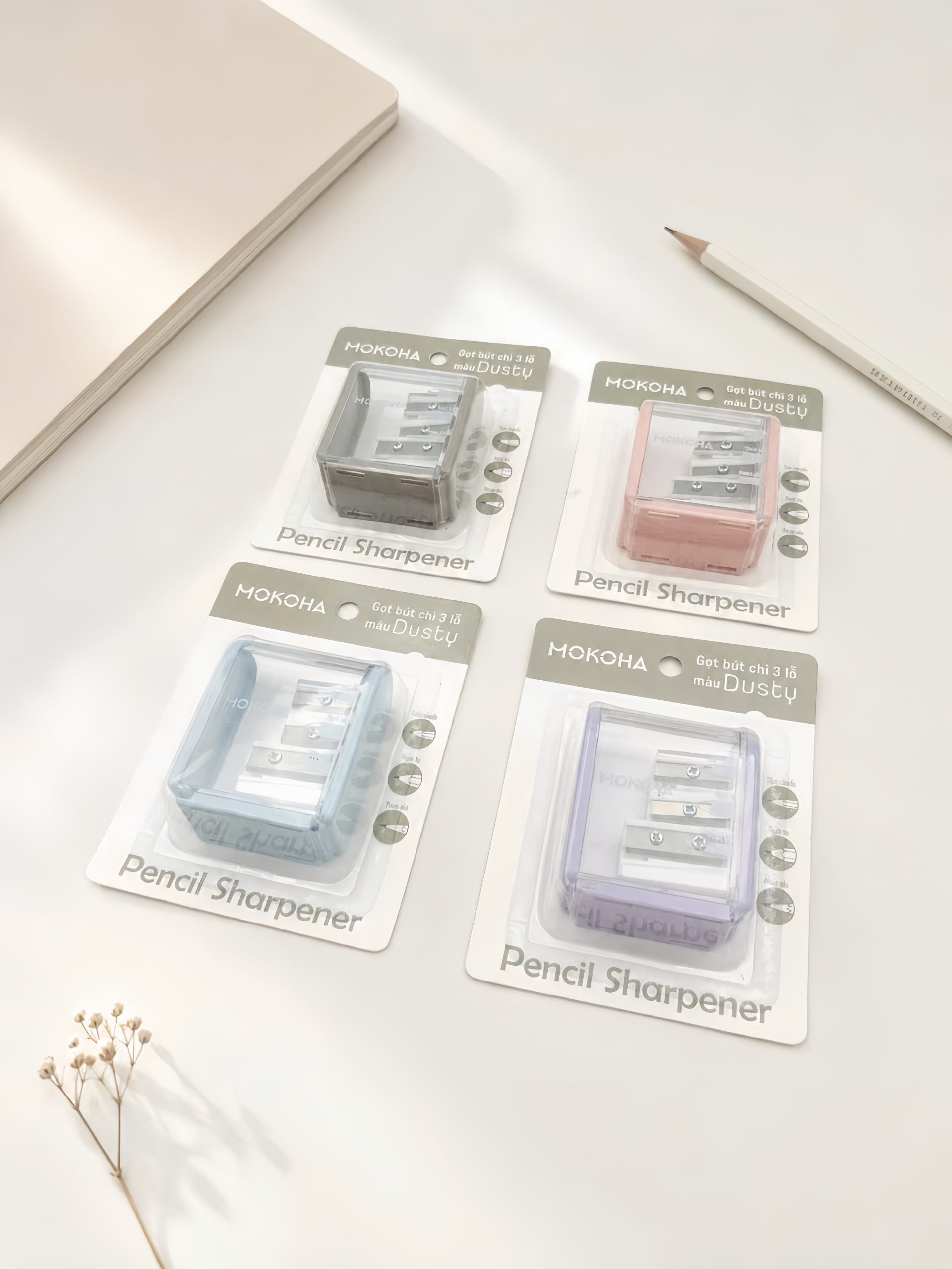 Gọt bút chì 3 lỗ - Màu Dusty - Ảnh 3